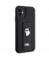 Karl Lagerfeld Gripstand Saffiano Choupette Pins Case for iPhone 11 / Xr - Black