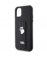 Karl Lagerfeld Gripstand Saffiano Choupette Pins Case for iPhone 11 / Xr - Black
