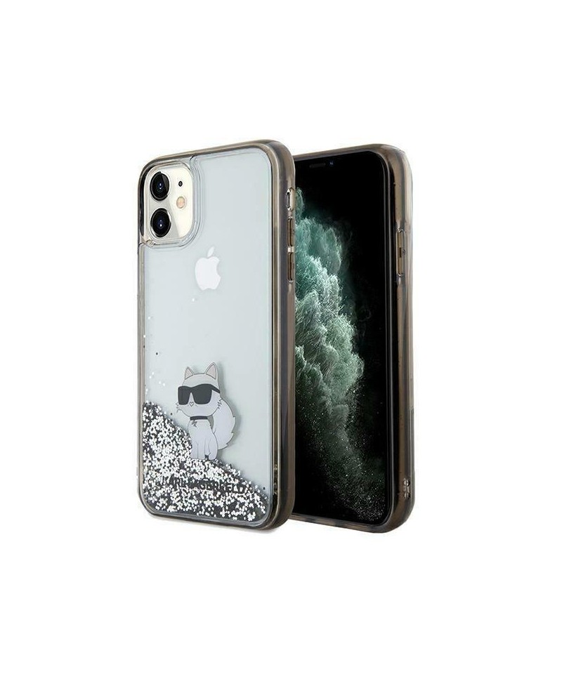 Karl Lagerfeld Liquid Glitter Choupette case for iPhone 11 / Xr - transparent