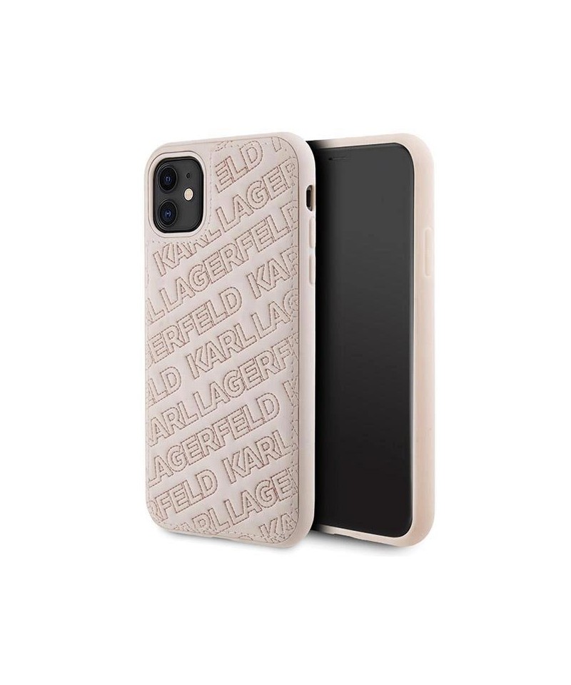 Karl Lagerfeld Quilted K Pattern case for iPhone 11 / Xr - pink