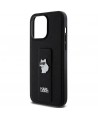 Karl Lagerfeld Gripstand Saffiano Choupette Pins Case for iPhone 13 Pro / 13 - Black