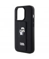 Karl Lagerfeld Gripstand Saffiano Karl&Choupette Pins case for iPhone 13 Pro / 13 - black
