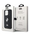 Karl Lagerfeld Gripstand Saffiano Karl&Choupette Pins case for iPhone 13 Pro / 13 - black