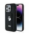 Karl Lagerfeld Gripstand Saffiano Choupette Pins case for iPhone 14 Pro - black