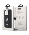 Karl Lagerfeld Gripstand Saffiano Karl&Choupette Pins case for iPhone 14 Pro - black