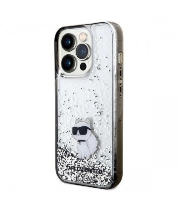 Karl Lagerfeld Liquid Glitter Choupette case for iPhone 14 Pro - transparent