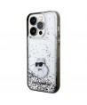 Karl Lagerfeld Liquid Glitter Choupette case for iPhone 14 Pro - transparent