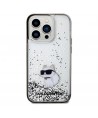 Karl Lagerfeld Liquid Glitter Choupette case for iPhone 14 Pro - transparent