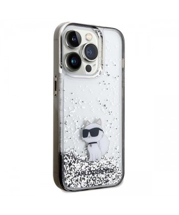 Karl Lagerfeld Liquid Glitter Choupette case for iPhone 14 Pro - transparent
