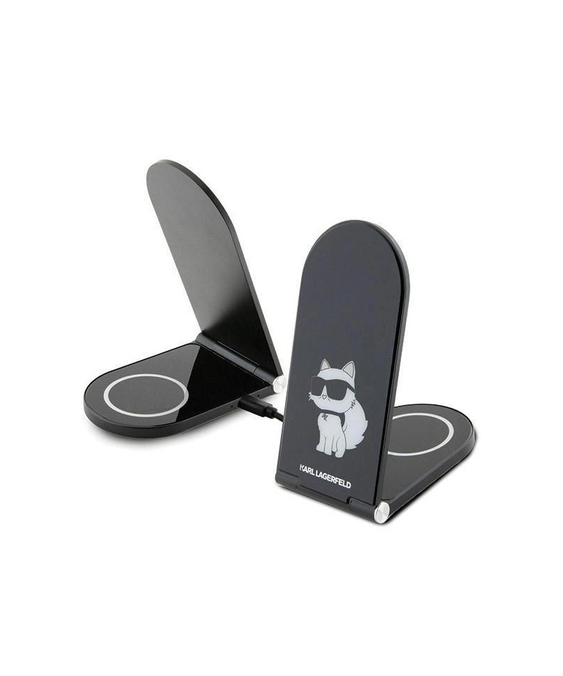 Karl Lagerfeld Choupette MagSafe induction charger 15W, foldable 2in1 - black