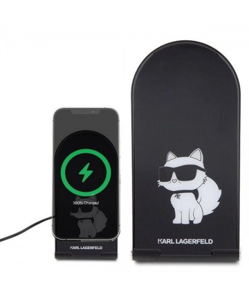 Karl Lagerfeld Choupette MagSafe induction charger 15W, foldable 2in1 - black