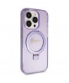 Guess Ring Stand Script Glitter MagSafe case for iPhone 13 Pro Max - purple