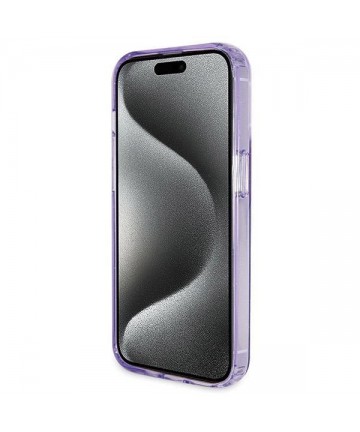 Guess Ring Stand Script Glitter MagSafe case for iPhone 14 Pro Max - purple