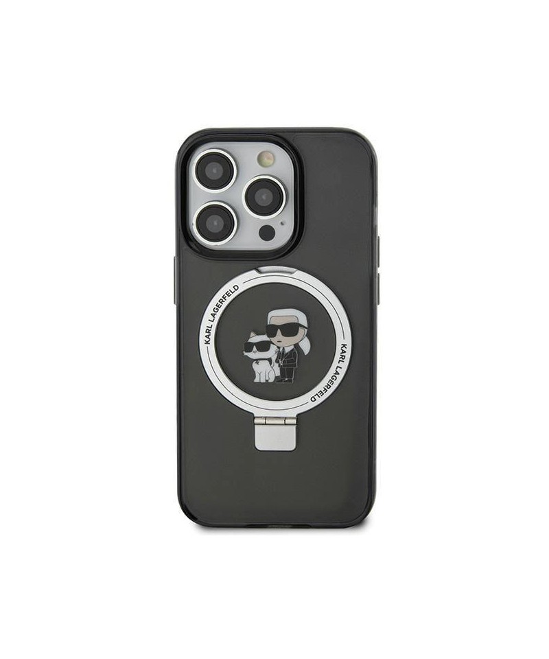 Karl Lagerfeld Ring Stand Karl&Choupette MagSafe case for iPhone 11 / Xr - black