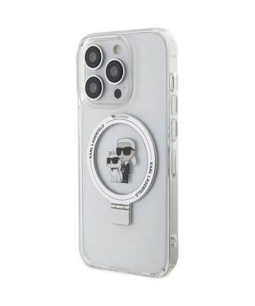 Karl Lagerfeld Ring Stand Karl&Choupette MagSafe case for iPhone 13 Pro / 13 - white