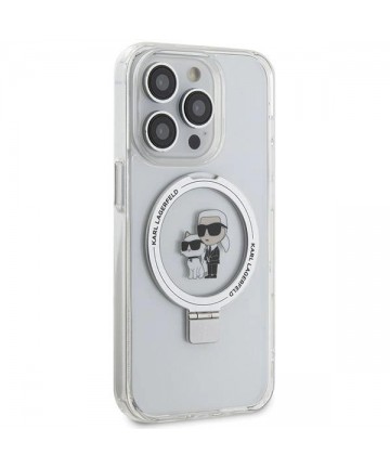 Karl Lagerfeld Ring Stand Karl&Choupette MagSafe case for iPhone 13 Pro / 13 - white