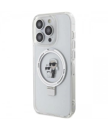 Karl Lagerfeld Ring Stand Karl&Choupette MagSafe case for iPhone 13 Pro Max - white
