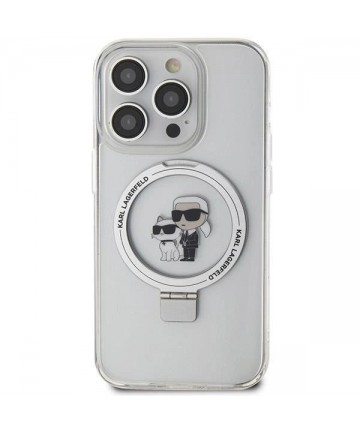 Karl Lagerfeld Ring Stand Karl&Choupette MagSafe case for iPhone 13 Pro Max - white