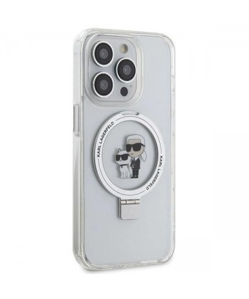 Karl Lagerfeld Ring Stand Karl&Choupette MagSafe case for iPhone 13 Pro Max - white
