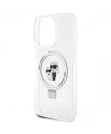 Karl Lagerfeld Ring Stand Karl&Choupette MagSafe case for iPhone 13 Pro Max - white