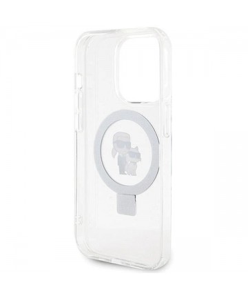 Karl Lagerfeld Ring Stand Karl&Choupette MagSafe case for iPhone 13 Pro Max - white