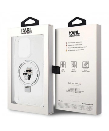 Karl Lagerfeld Ring Stand Karl&Choupette MagSafe case for iPhone 13 Pro Max - white