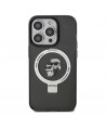 Karl Lagerfeld Ring Stand Karl&Choupette MagSafe case for iPhone 13 Pro Max - black