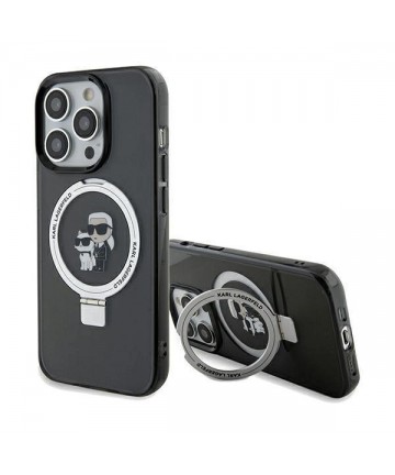Karl Lagerfeld Ring Stand Karl&Choupette MagSafe case for iPhone 14 Pro - black