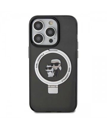 Karl Lagerfeld Ring Stand Karl&Choupette MagSafe case for iPhone 14 Pro - black