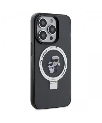 Karl Lagerfeld Ring Stand Karl&Choupette MagSafe case for iPhone 14 Pro - black