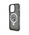 Karl Lagerfeld Ring Stand Karl&Choupette MagSafe case for iPhone 14 Pro - black