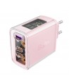 Acefast charger GaN 65W 3 ports (1xUSB, 2xUSB C) pink (A45)