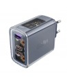 Acefast charger GaN 65W 3 ports (1xUSB, 2xUSB C) gray (A45)
