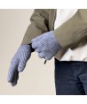 Braided telephone gloves with cut-outs for fingers - gray