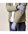 Braided telephone gloves with cut-outs for fingers - gray