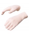 Braided phone gloves with cutouts for fingers - pink