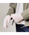 Braided phone gloves with cutouts for fingers - pink