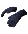 Braided telephone gloves with cut-outs for fingers - black
