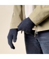 Braided telephone gloves with cut-outs for fingers - black