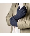 Braided telephone gloves with cut-outs for fingers - black