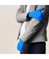 Braided telephone gloves with cutouts for fingers - blue