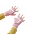 Women's/children's winter telephone gloves - pink
