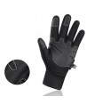 Insulated, anti-slip sports phone gloves (size XL) - black
