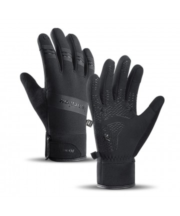 Insulated sports phone gloves (size L) - black