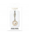 Guess case GUCPMHGLD Phone Strap Heart Diamond Charm with Rhinestones