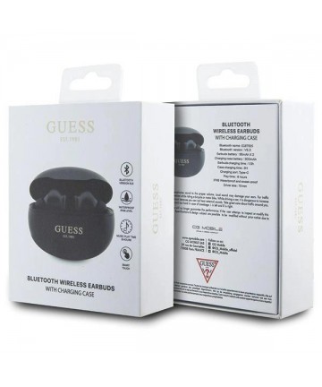 Guess GUTWST50EK TWS Bluetooth headphones + docking station - black Classic EST