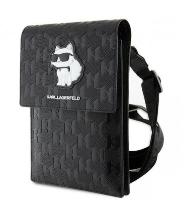 Karl Lagerfeld Case KLWBSAKHPCK Handbag - Black Saffiano Monogram Choupette