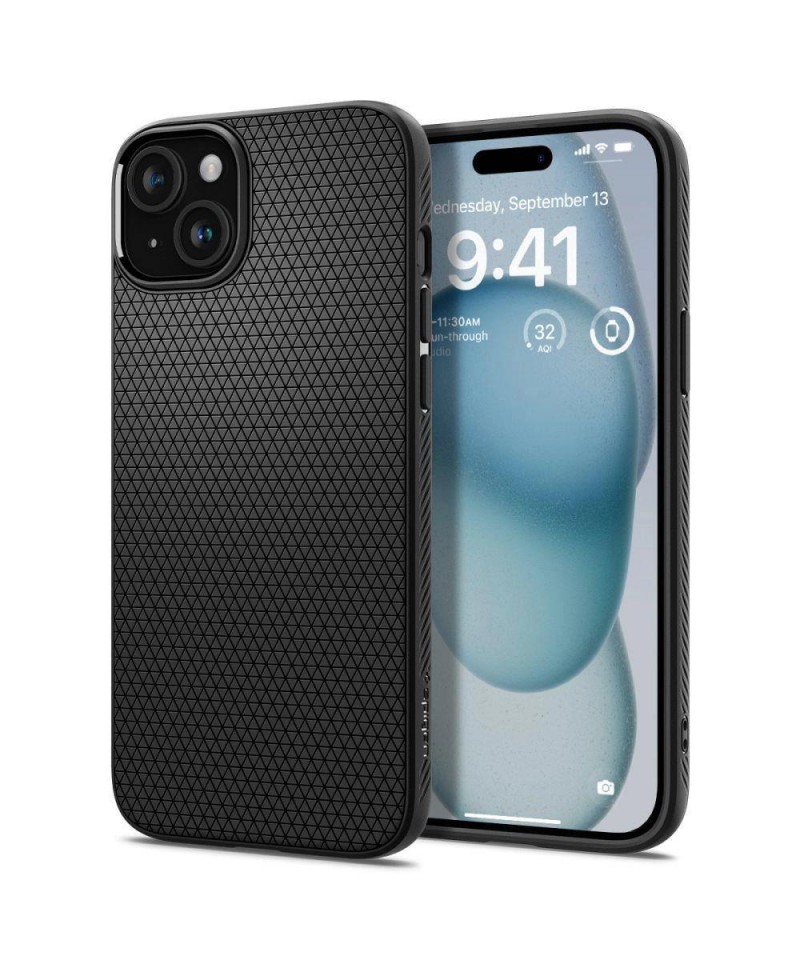 Spigen Liquid Air iPhone 15 Case - Matte Black
