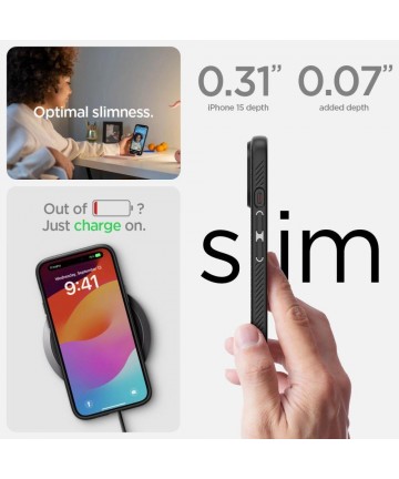 Spigen Liquid Air iPhone 15 Case - Matte Black