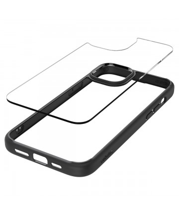 Spigen Crystal Hybrid iPhone 15 Plus Case - Clear Black